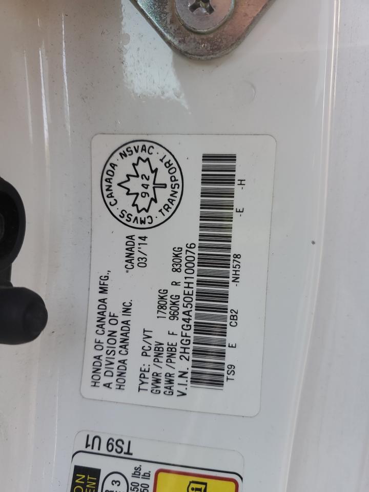 2014 Honda Civic Si VIN: 2HGFG4A50EH100076 Lot: 84924805