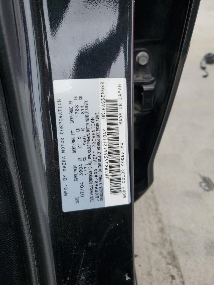 2004 Mazda 3 Hatchback VIN: JM1BK343541211042 Lot: 81929005