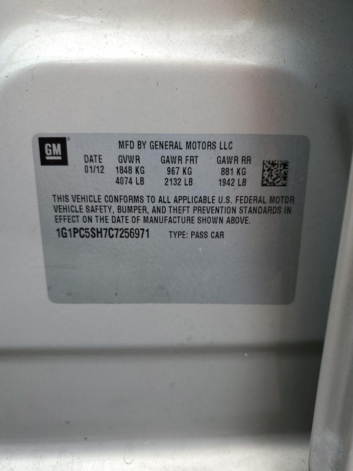 2012 Chevrolet Cruze Ls VIN: 1G1PC5SH7C7256971 Lot: 82284305