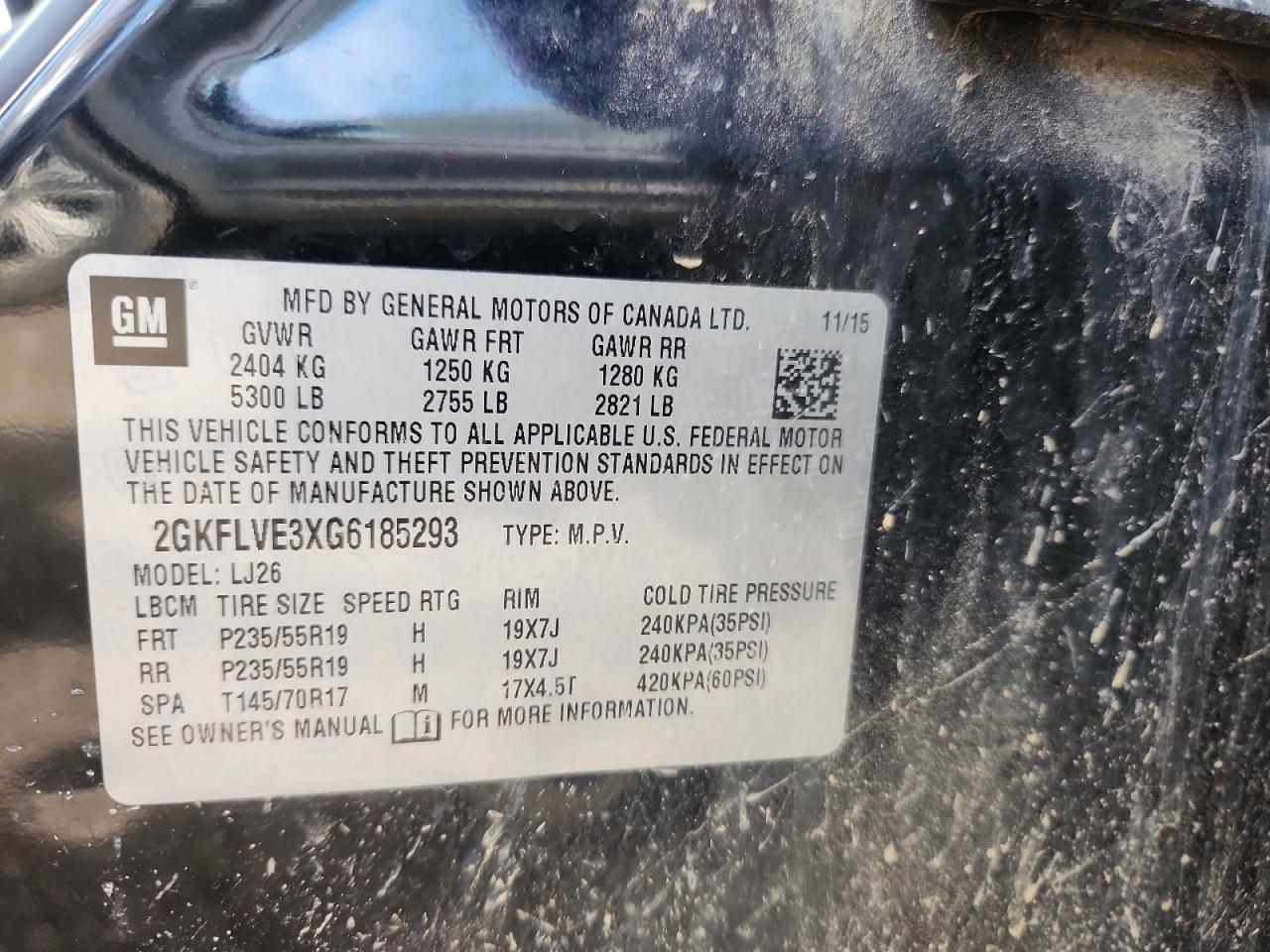 2016 GMC Terrain Denali VIN: 2GKFLVE3XG6185293 Lot: 84764685