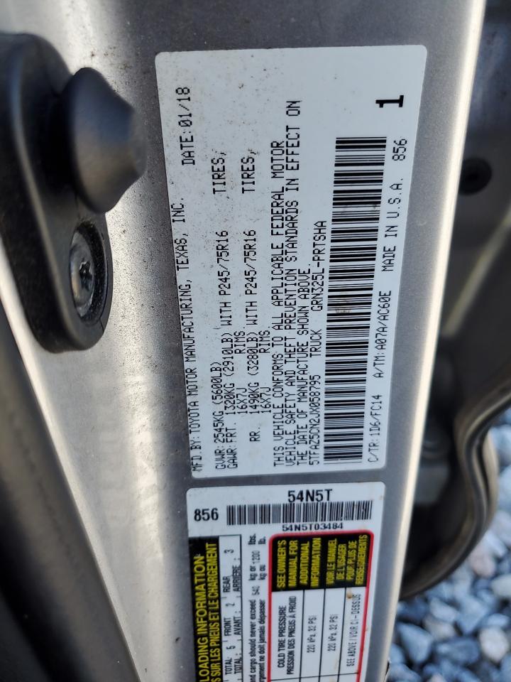 2018 Toyota Tacoma Double Cab VIN: 5TFAZ5CN2JX058795 Lot: 82440355