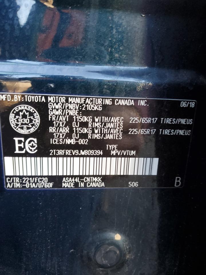 2018 Toyota Rav4 Adventure VIN: 2T3RFREV9JW809394 Lot: 85172465