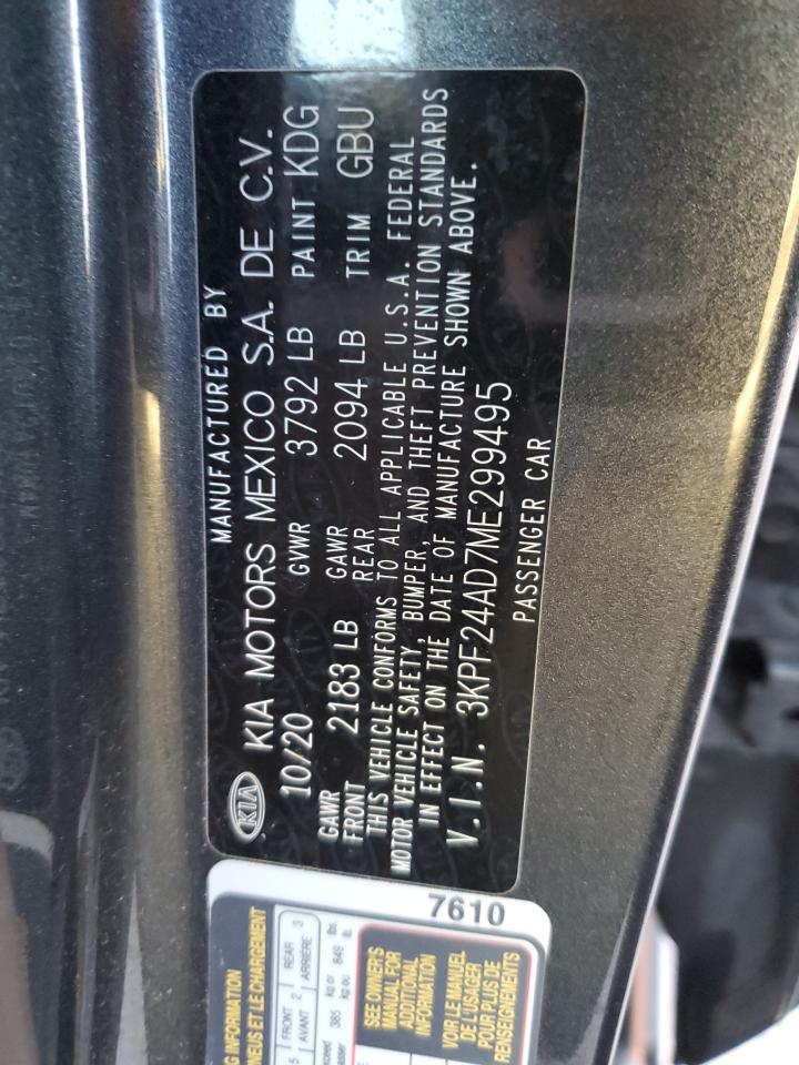 2021 Kia Forte Fe VIN: 3KPF24AD7ME299495 Lot: 89536905