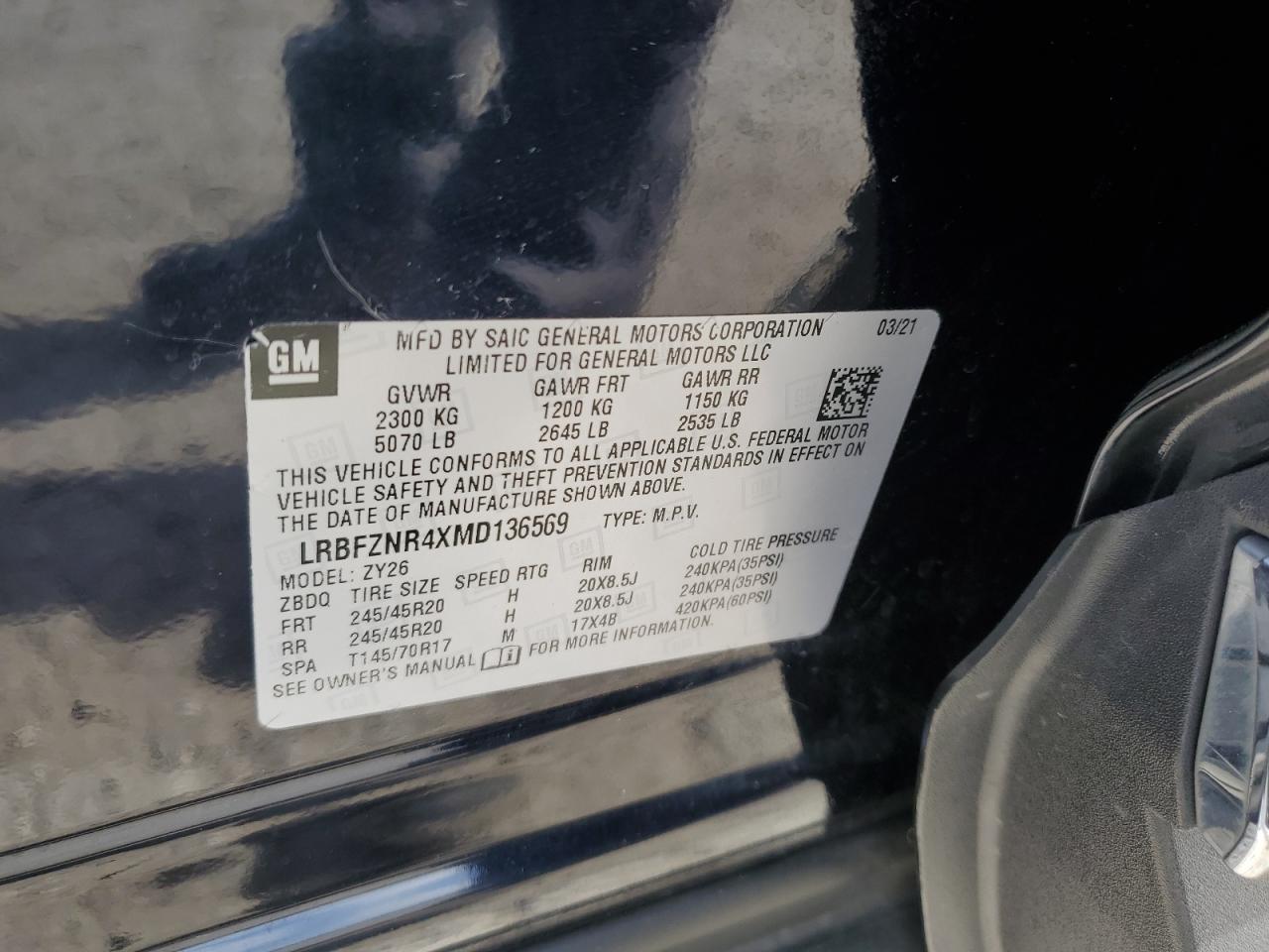 2021 Buick Envision Essence VIN: LRBFZNR4XMD136569 Lot: 82662665