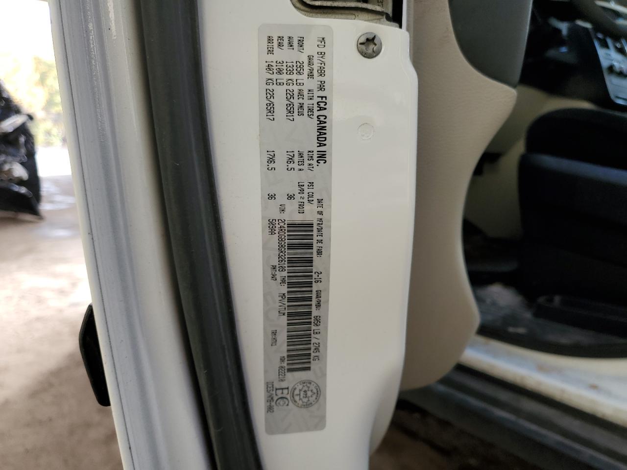 2016 Dodge Grand Caravan Se VIN: 2C4RDGBG8GR326109 Lot: 85747375