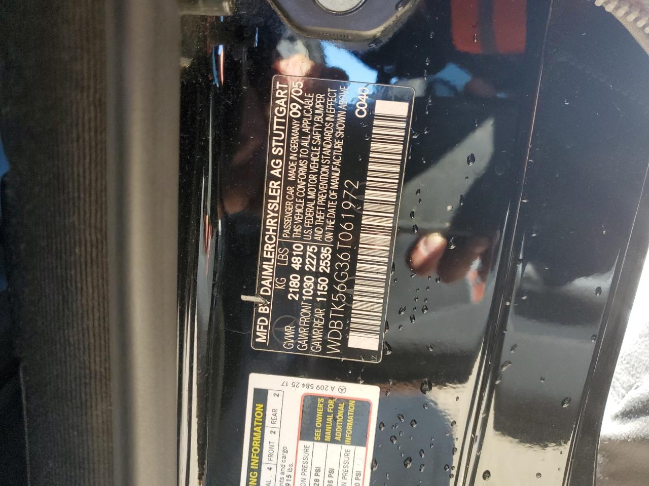 2006 Mercedes-Benz Clk 350 VIN: WDBTK56G36T061972 Lot: 90808845