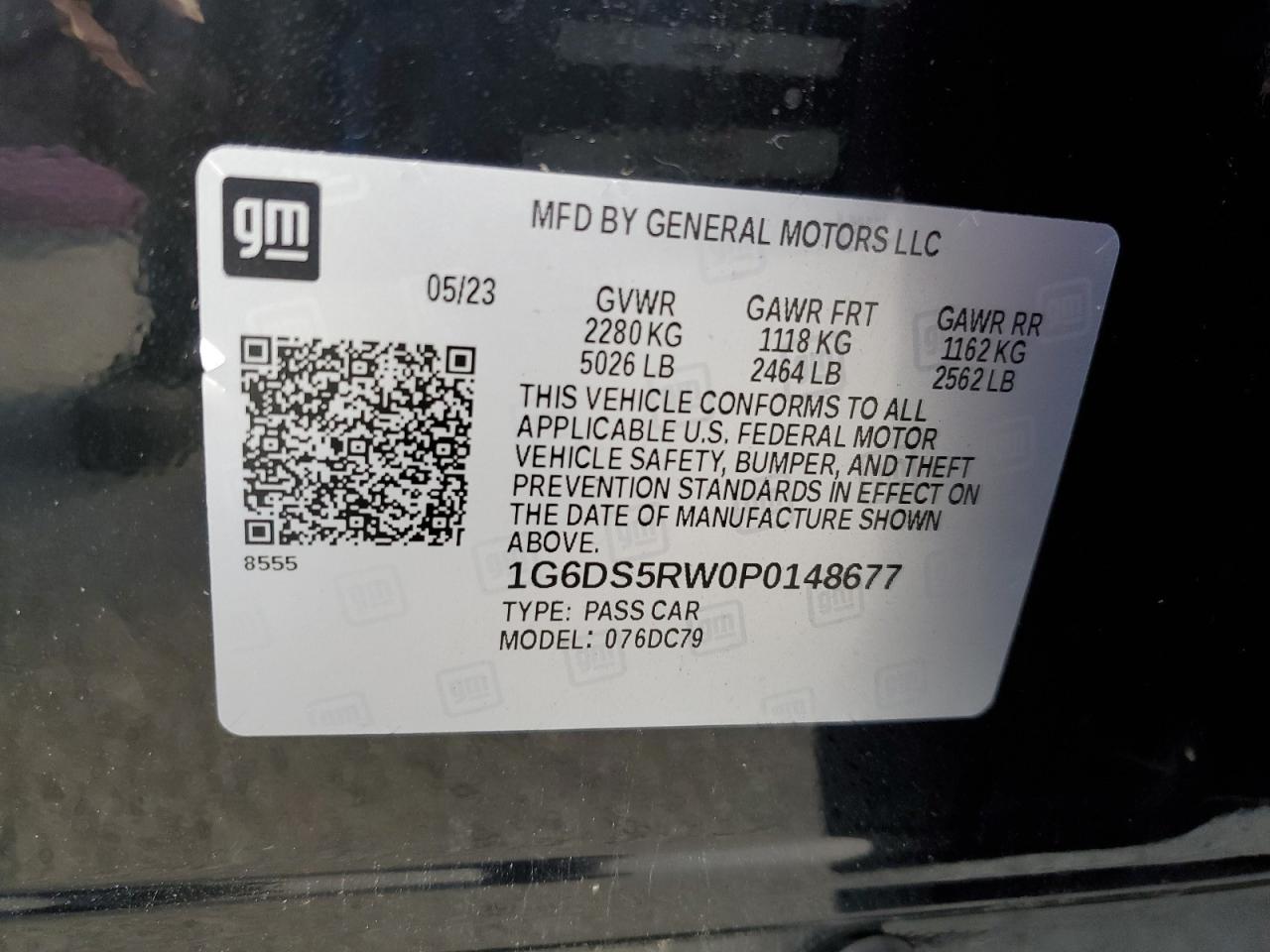 2023 Cadillac Ct5 Premium Luxury VIN: 1G6DS5RW0P0148677 Lot: 84783035