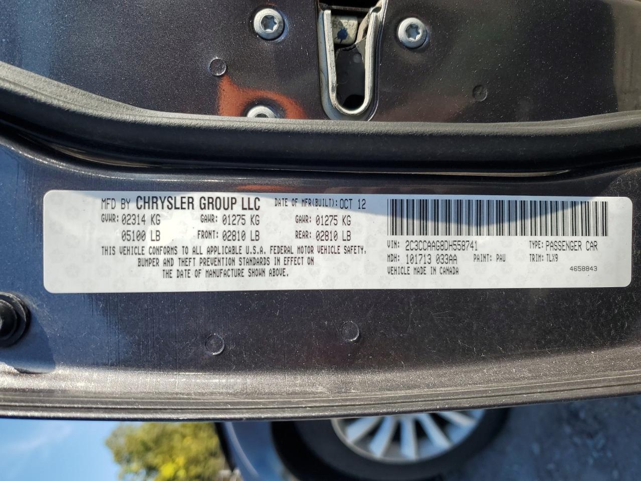 2013 Chrysler 300 VIN: 2C3CCAAG8DH558741 Lot: 85087545