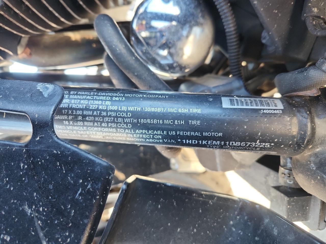 2013 Harley-Davidson Flhtk Electra Glide Ultra Limited VIN: 1HD1KEM11DB673225 Lot: 90044755