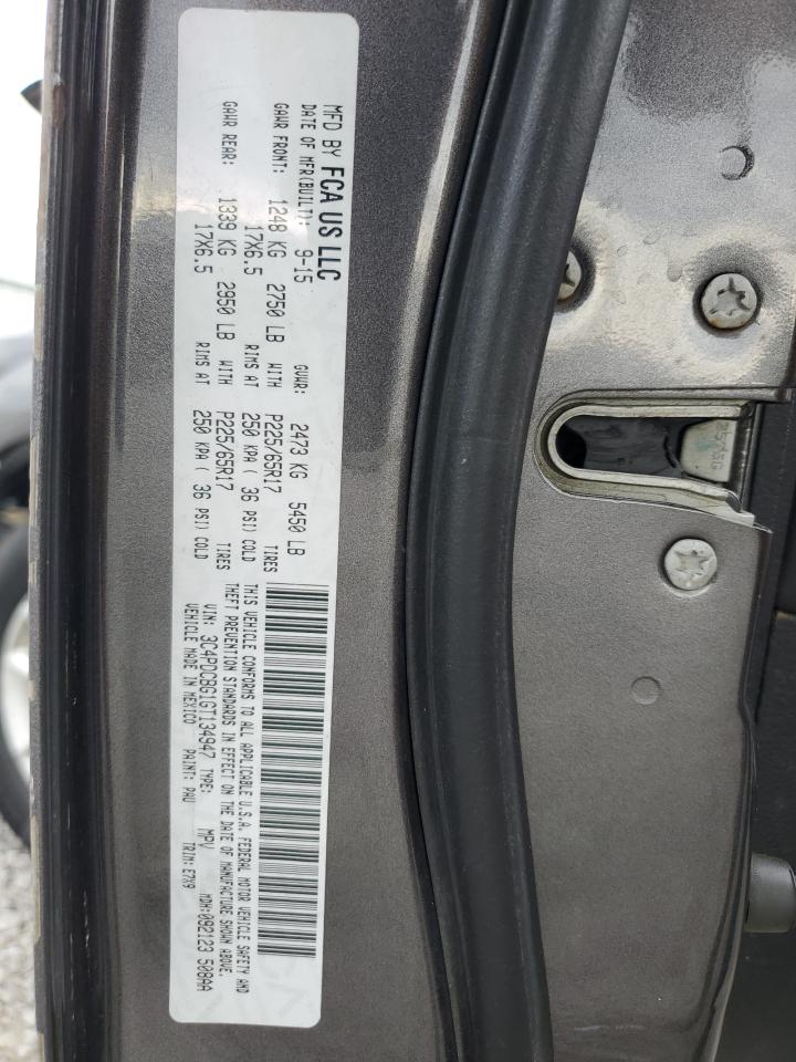 2016 Dodge Journey Sxt VIN: 3C4PDCBG1GT134947 Lot: 85519145