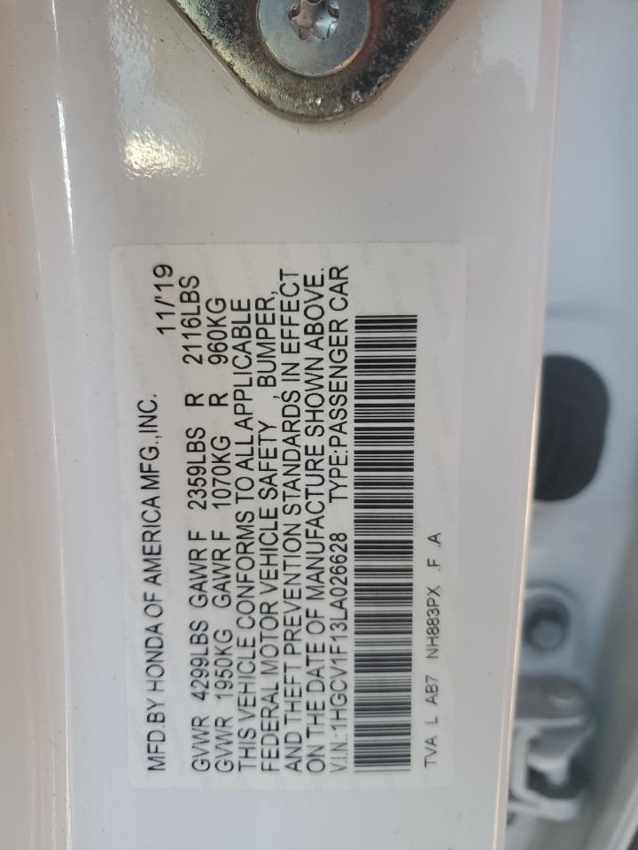 2020 Honda Accord Lx VIN: 1HGCV1F13LA026628 Lot: 82198135