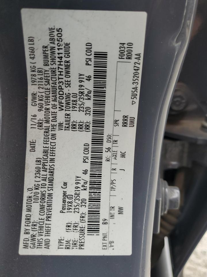 2017 Ford Focus Rs VIN: WF0DP3TH7H4119505 Lot: 82446295