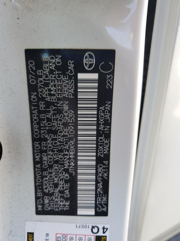 2020 Toyota C-Hr Xle VIN: JTNKHMBX9L1091539 Lot: 85377255