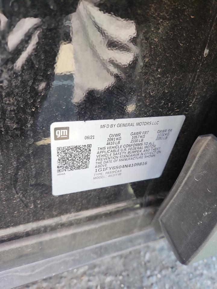 2022 Chevrolet Bolt Euv Lt VIN: 1G1FY6S04N4109816 Lot: 85497025