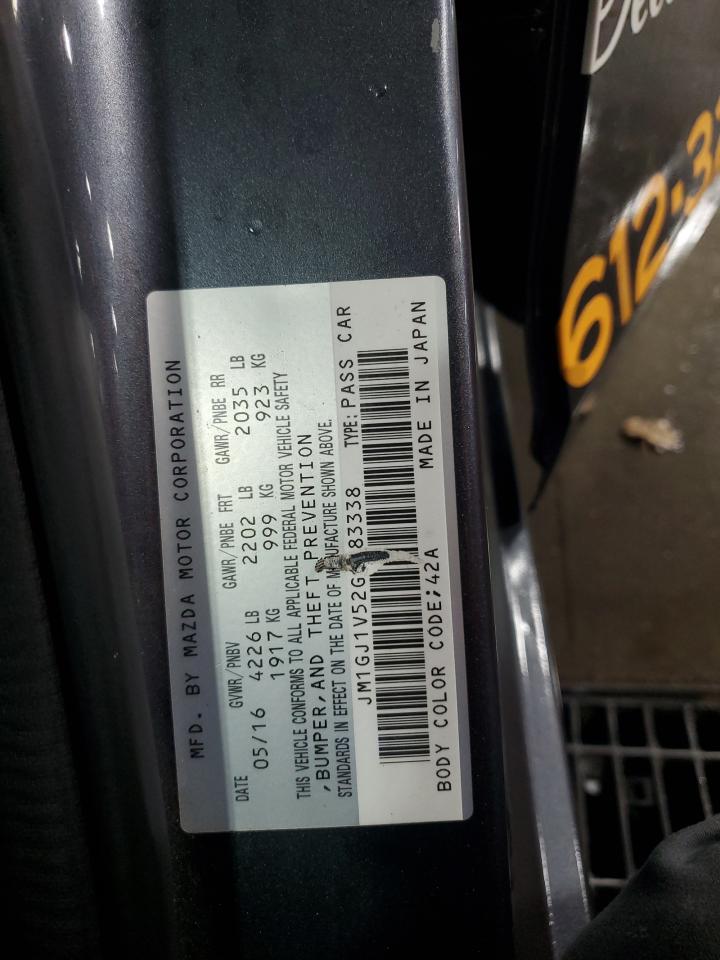 2016 Mazda 6 Touring VIN: JM1GJ1V52G1483338 Lot: 86805655