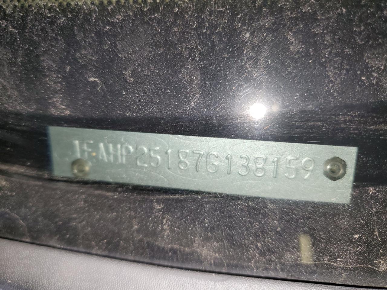 2007 Ford Five Hundred Limited VIN: 1FAHP25187G138159 Lot: 89648055