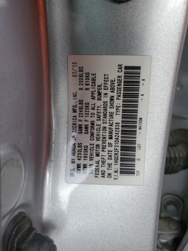 2013 Honda Accord Lx VIN: 1HGCR2F31DA242636 Lot: 85135895