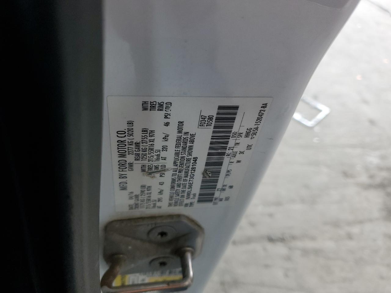 2016 Ford Transit Connect Xl VIN: NM0LS6E73G1281048 Lot: 90611875