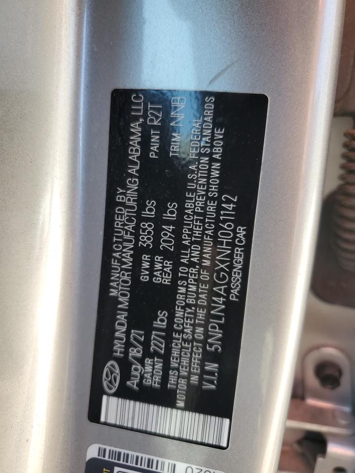 2022 Hyundai Elantra Sel VIN: 5NPLN4AGXNH061142 Lot: 82189415