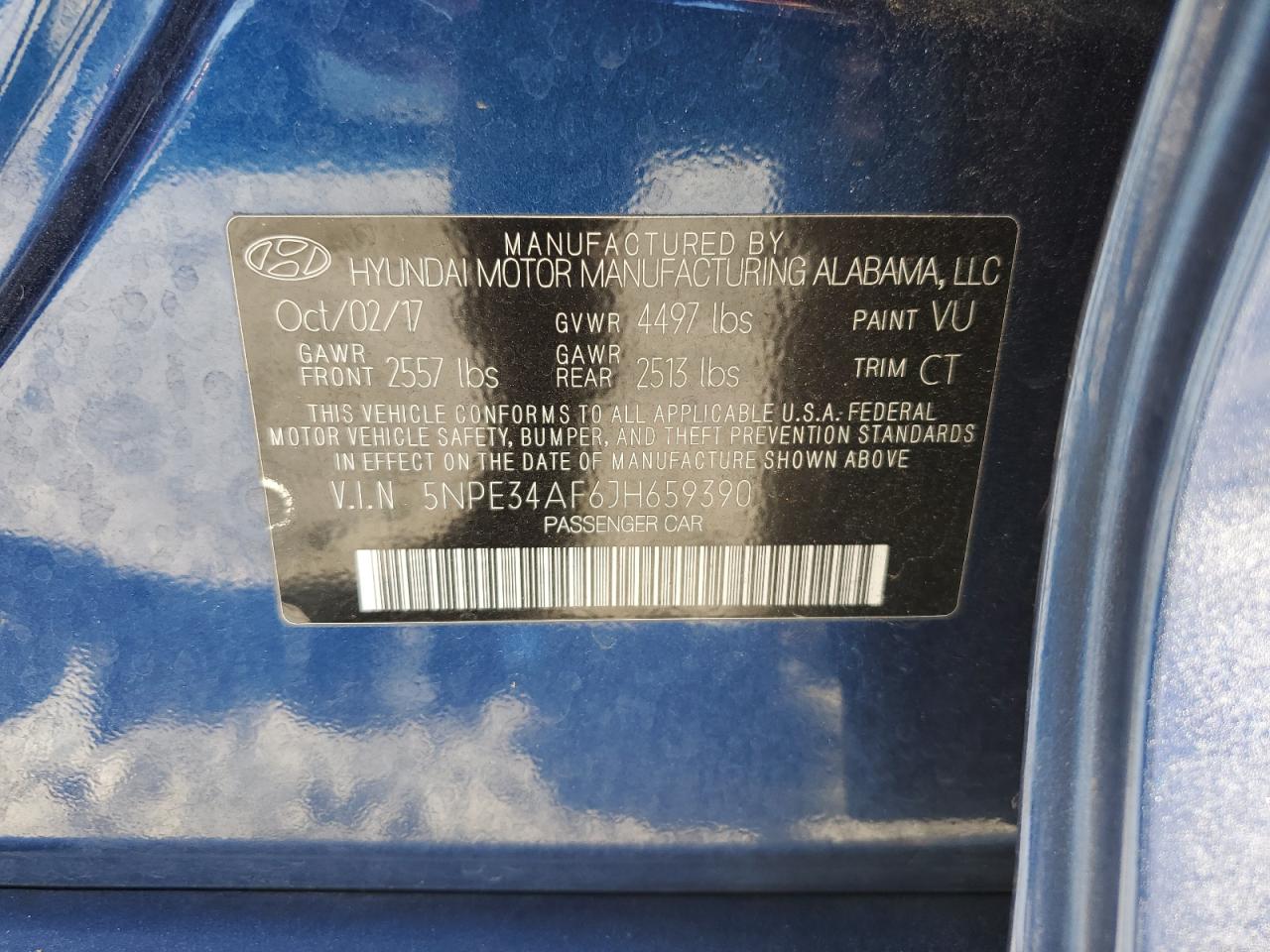 2018 Hyundai Sonata Sport VIN: 5NPE34AF6JH659390 Lot: 84659915