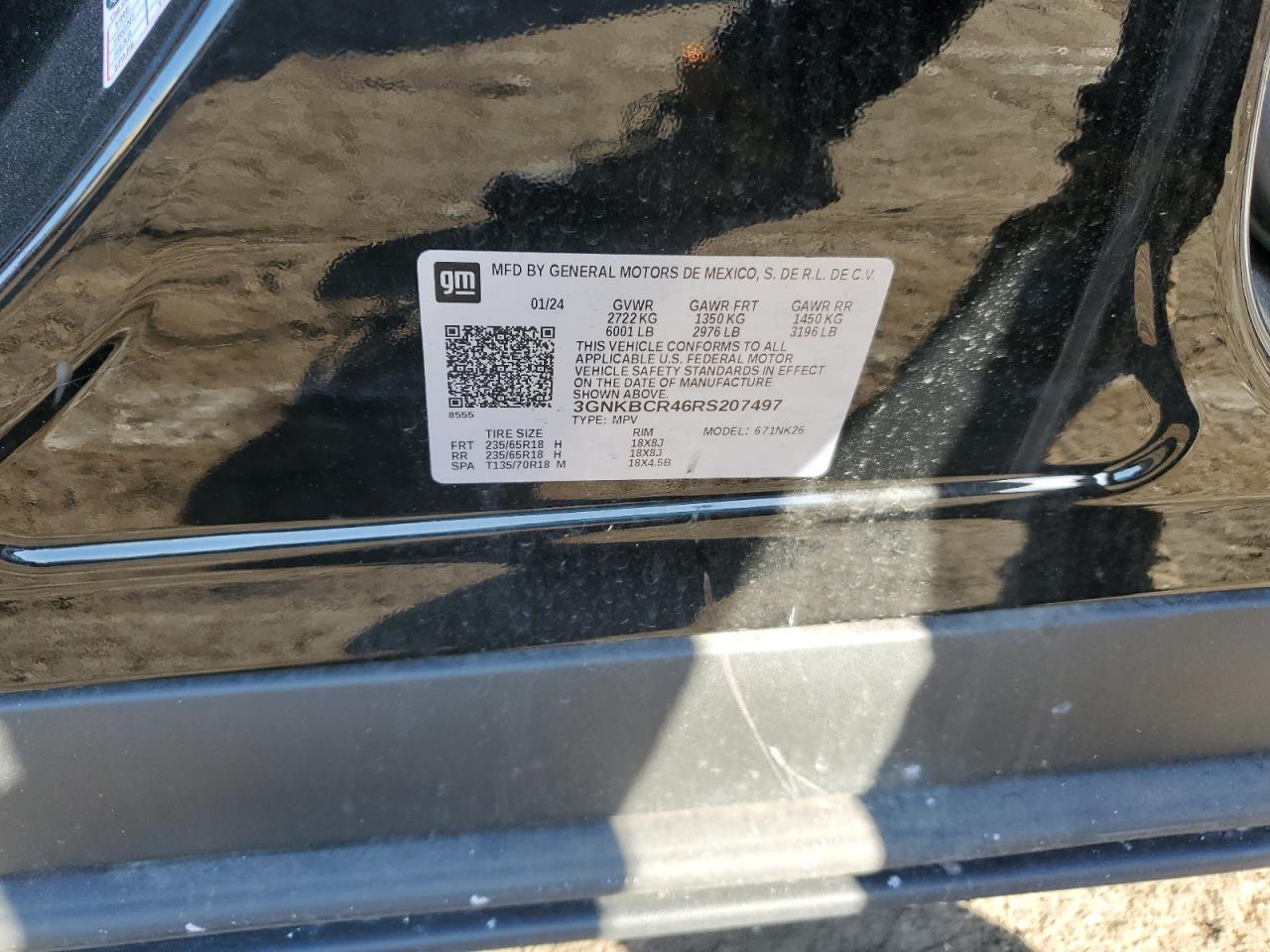 2024 Chevrolet Blazer 2Lt VIN: 3GNKBCR46RS207497 Lot: 85093365