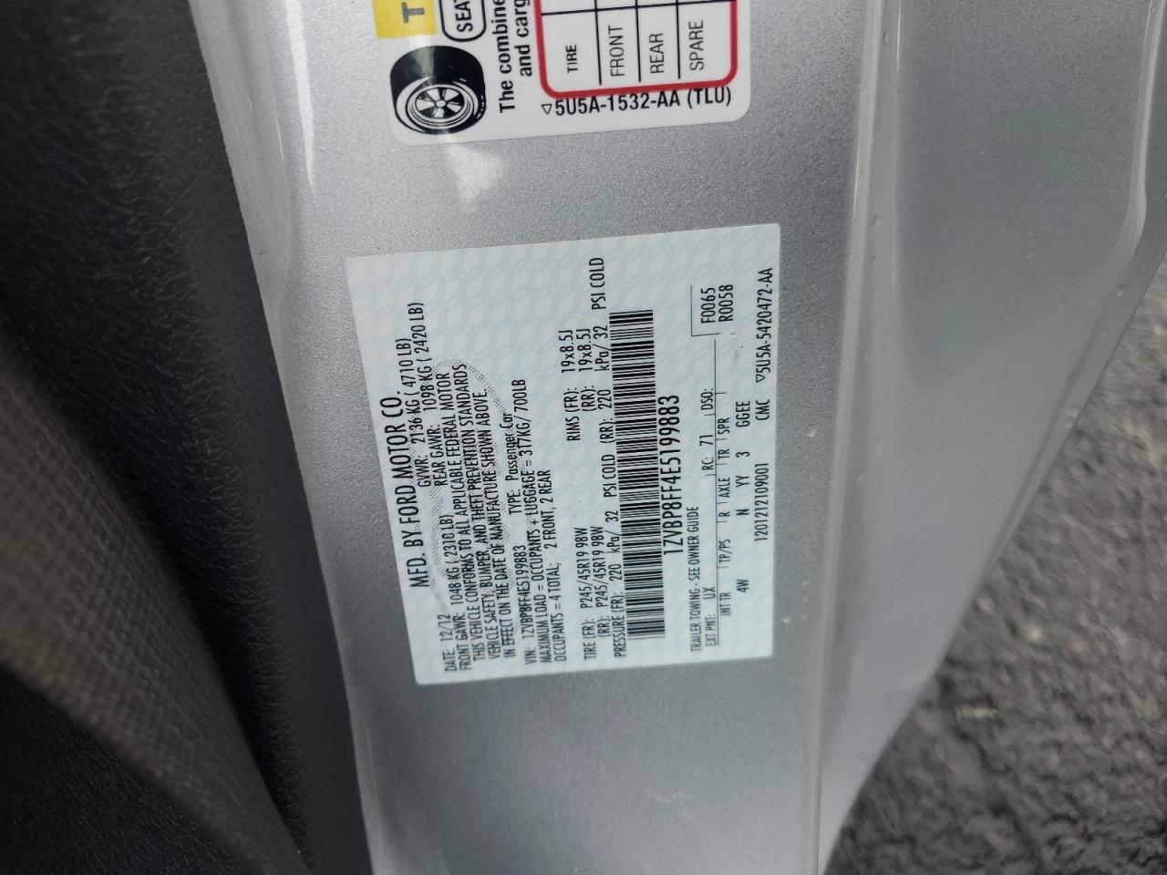 2014 Ford Mustang Gt VIN: 1ZVBP8FF4E5199883 Lot: 84300095