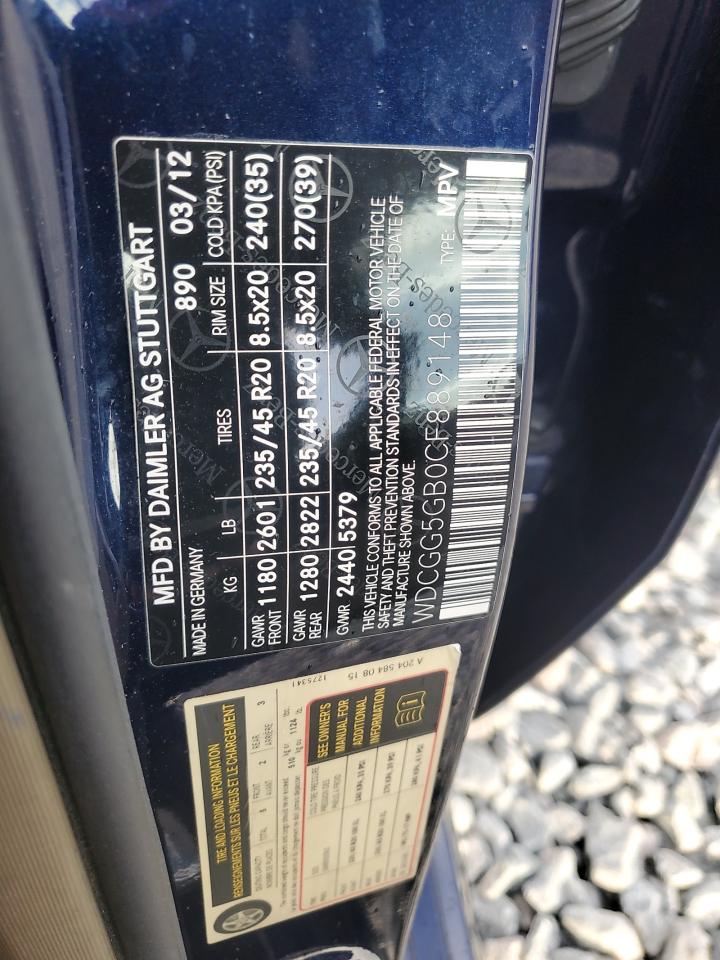 2012 Mercedes-Benz Glk 350 VIN: WDCGG5GB0CF889148 Lot: 81762165