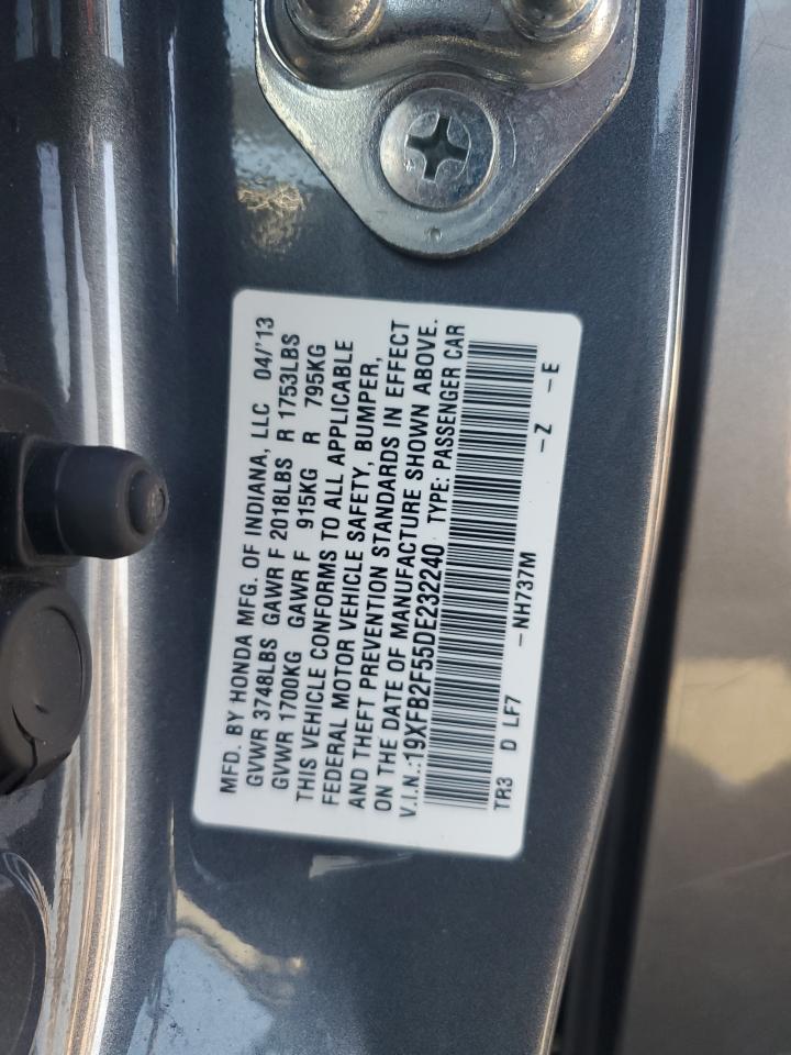 2013 Honda Civic Lx VIN: 19XFB2F55DE232240 Lot: 85515635