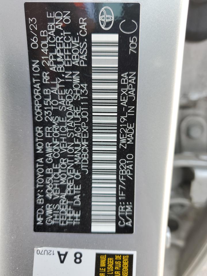 2023 Toyota Corolla Le VIN: JTDBCMFEXPJ011134 Lot: 82206495