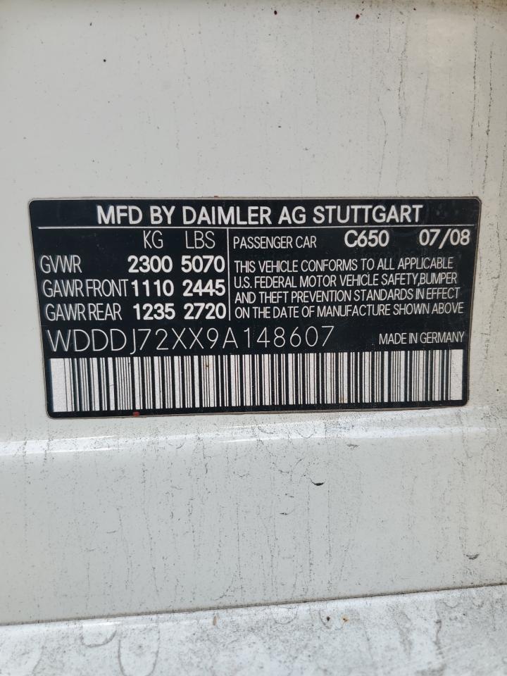 2009 Mercedes-Benz Cls 550 VIN: WDDDJ72XX9A148607 Lot: 84881125