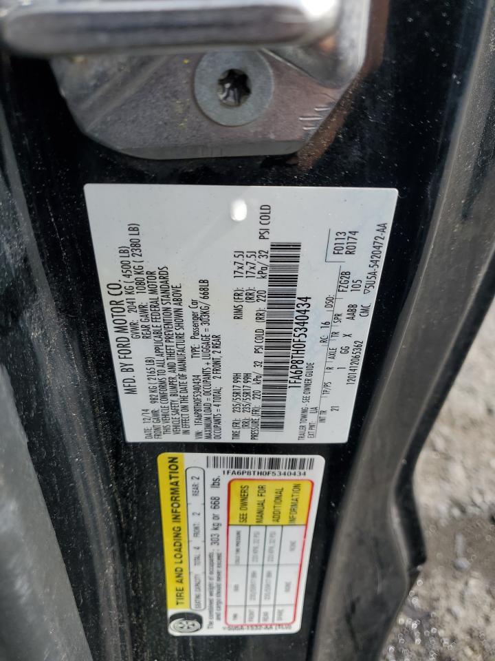 2015 Ford Mustang VIN: 1FA6P8TH0F5340434 Lot: 82285615