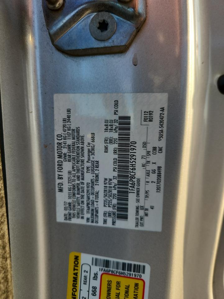 2017 Ford Mustang Gt VIN: 1FA6P8CF6H5291970 Lot: 84909795