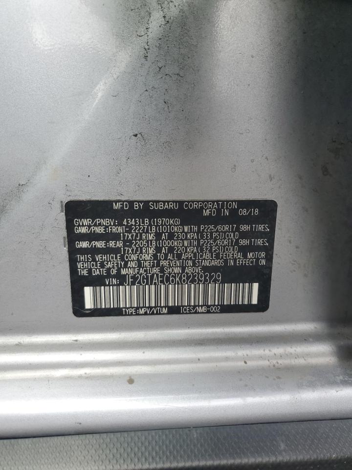 2019 Subaru Crosstrek Premium VIN: JF2GTAEC6K8239329 Lot: 85333615