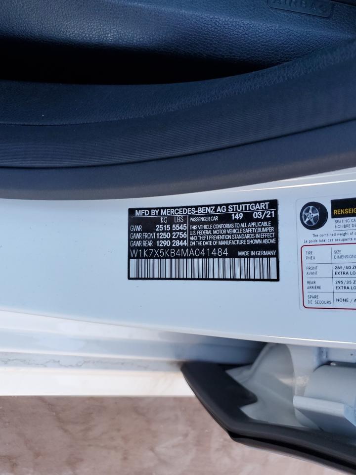 2021 Mercedes-Benz Amg Gt 43 VIN: W1K7X5KB4MA041484 Lot: 86608825