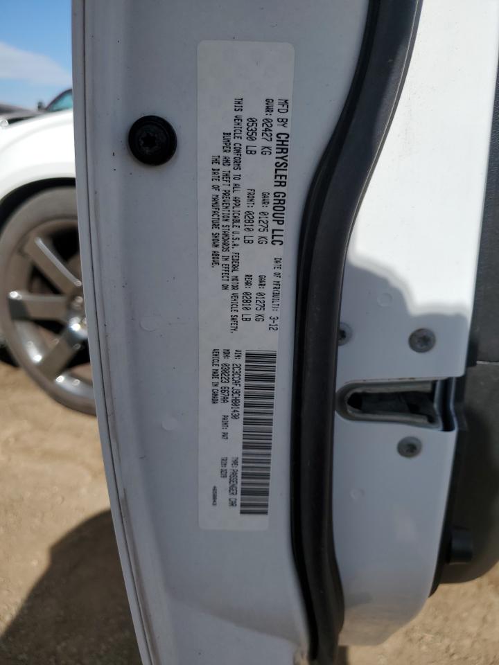 2012 Chrysler 300 Srt-8 VIN: 2C3CCAFJ9CH801430 Lot: 85880495