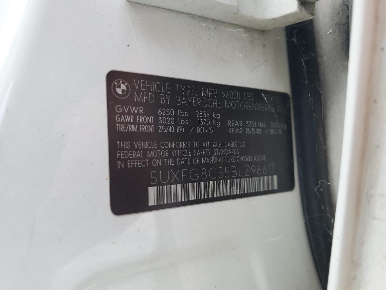 2011 BMW X6 xDrive50I VIN: 5UXFG8C55BLZ96617 Lot: 85889555