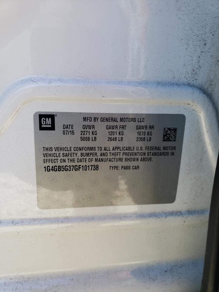 2016 Buick Lacrosse VIN: 1G4GB5G37GF101738 Lot: 85736985