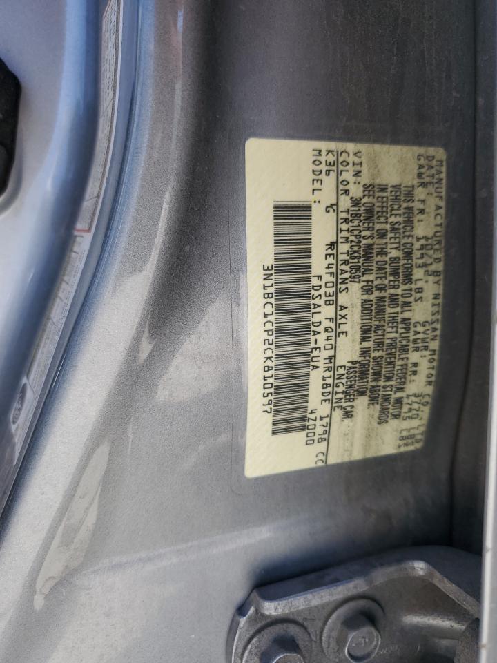 2012 Nissan Versa S VIN: 3N1BC1CP2CK810597 Lot: 82412795