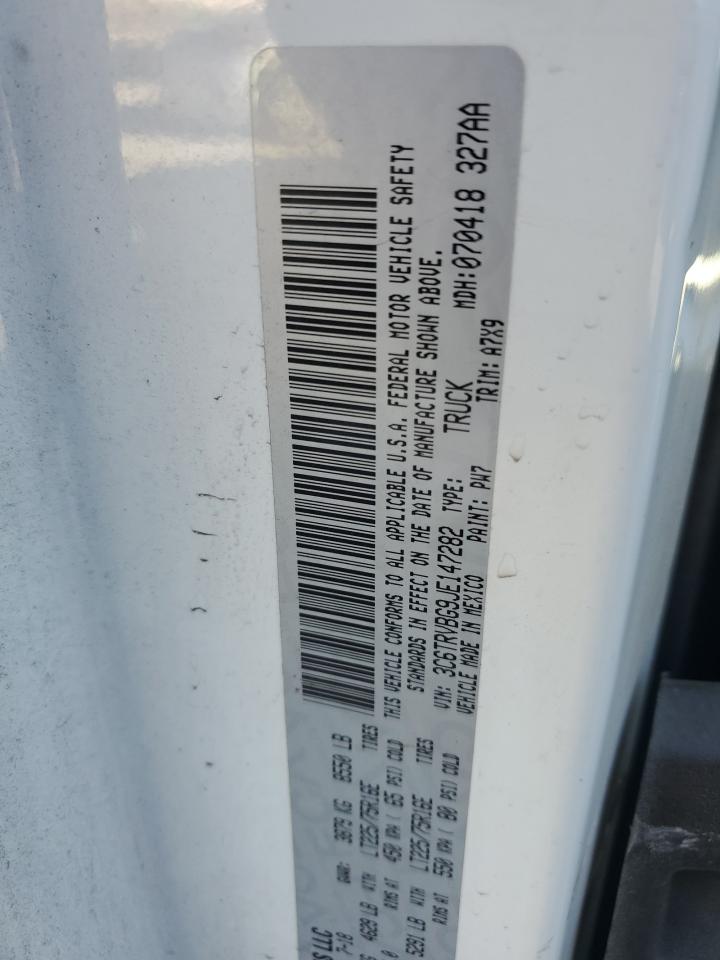 2018 Ram Promaster 1500 1500 High VIN: 3C6TRVBG9JE147282 Lot: 80909155