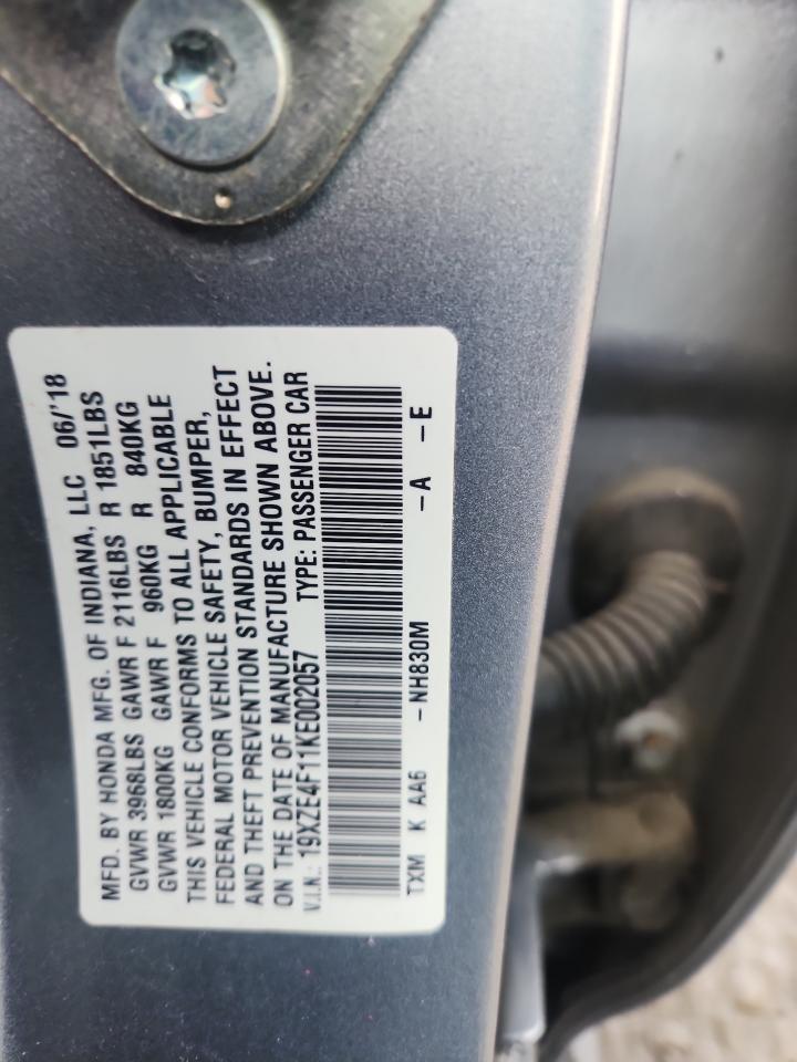 2019 Honda Insight Lx VIN: 19XZE4F11KE002057 Lot: 86626645