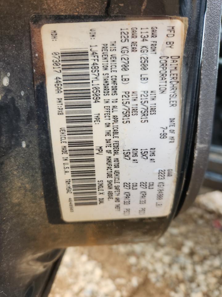 2000 Jeep Cherokee Sport VIN: 1J4FF48S7YL105094 Lot: 85877465