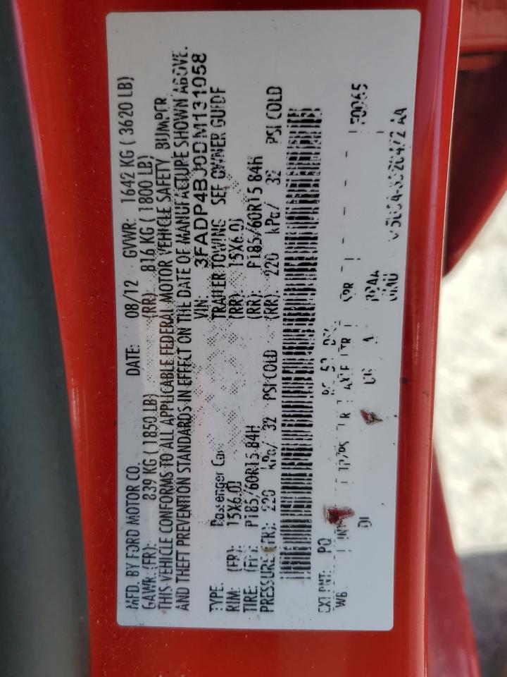 2013 Ford Fiesta Se VIN: 3FADP4BJ0DM131058 Lot: 85933705