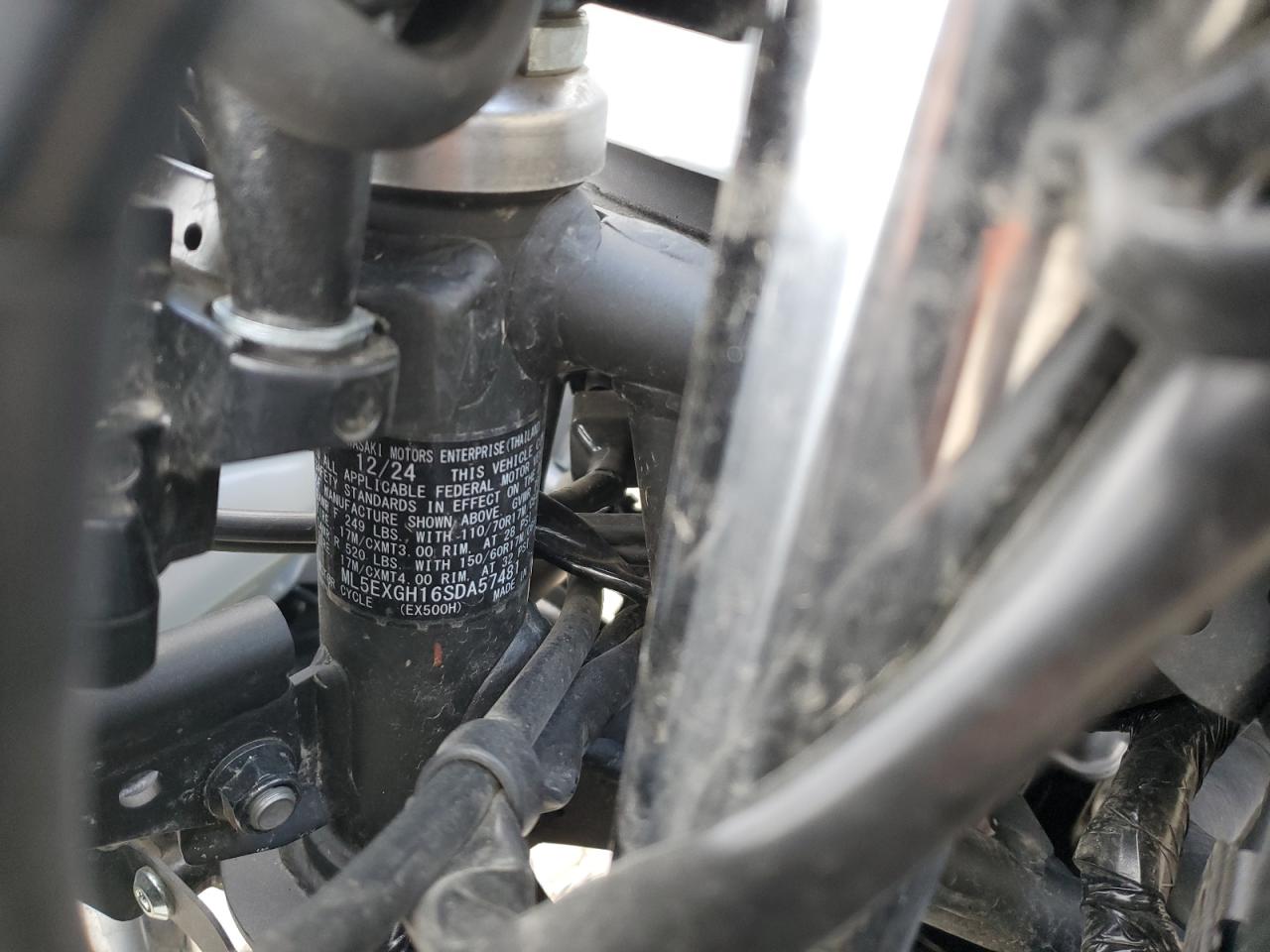 2025 Kawasaki Ex500 H VIN: ML5EXGH16SDA57481 Lot: 81970765