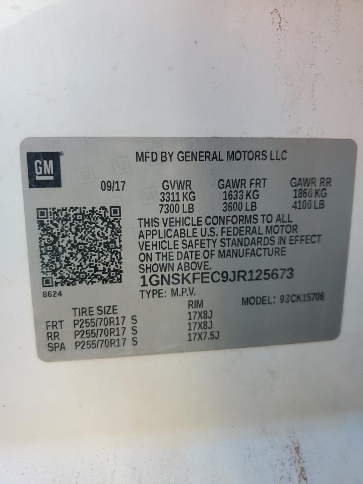 2018 Chevrolet Tahoe Special VIN: 1GNSKFEC9JR125673 Lot: 84300825