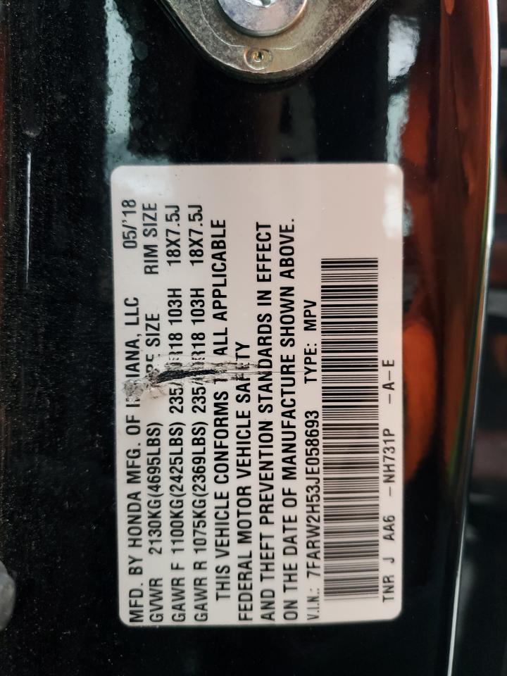 2018 Honda Cr-V Ex VIN: 7FARW2H53JE058693 Lot: 87242085