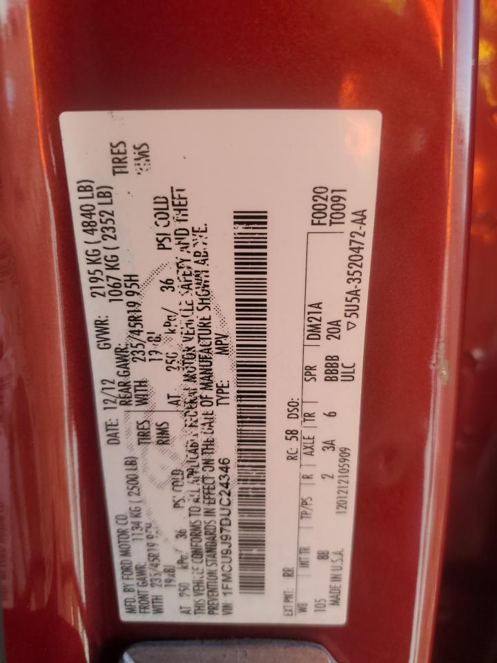 2013 Ford Escape Titanium VIN: 1FMCU9J97DUC24346 Lot: 84523775