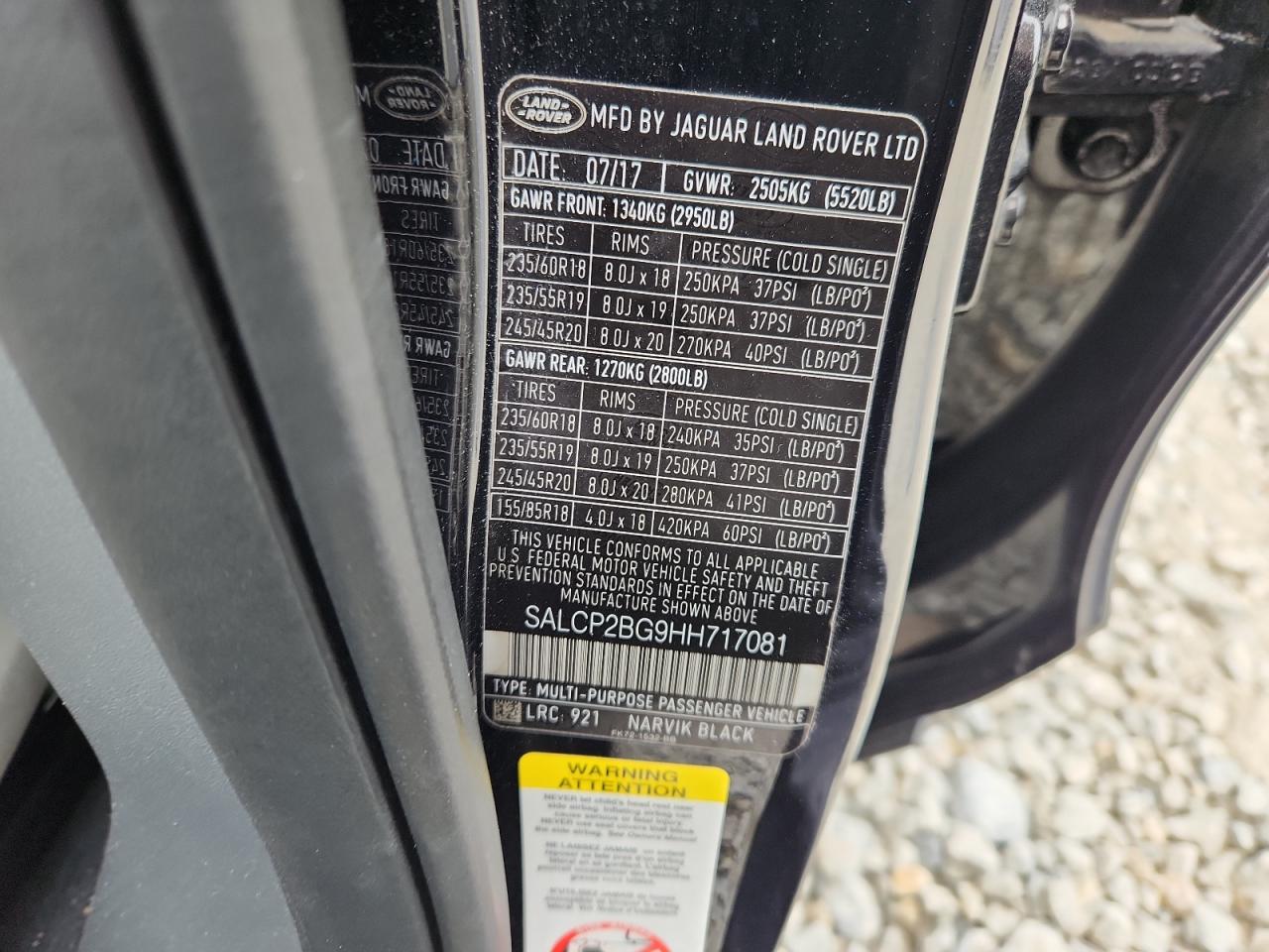 2017 Land Rover Discovery Sport Se VIN: SALCP2BG9HH717081 Lot: 82238925