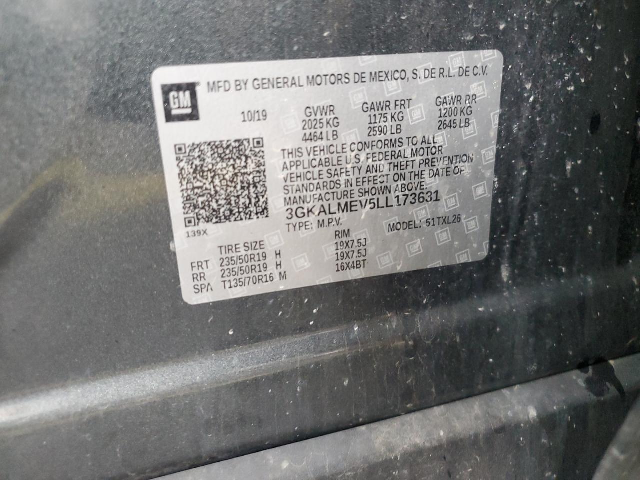 2020 GMC Terrain Sle VIN: 3GKALMEV5LL173631 Lot: 82242565