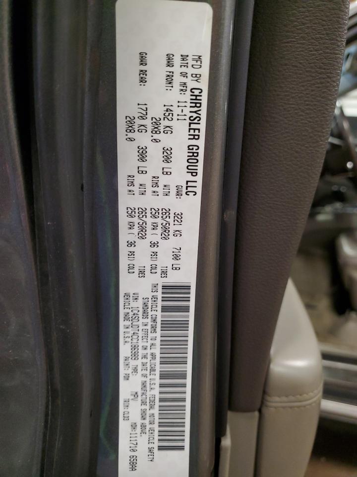 2012 Dodge Durango Crew VIN: 1C4SDJDT4CC186989 Lot: 85662215