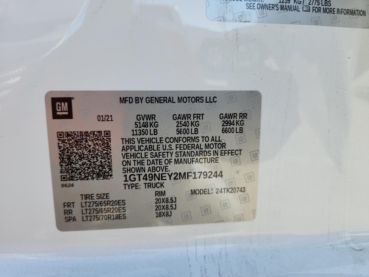 2021 GMC Sierra K2500 Slt VIN: 1GT49NEY2MF179244 Lot: 82373775